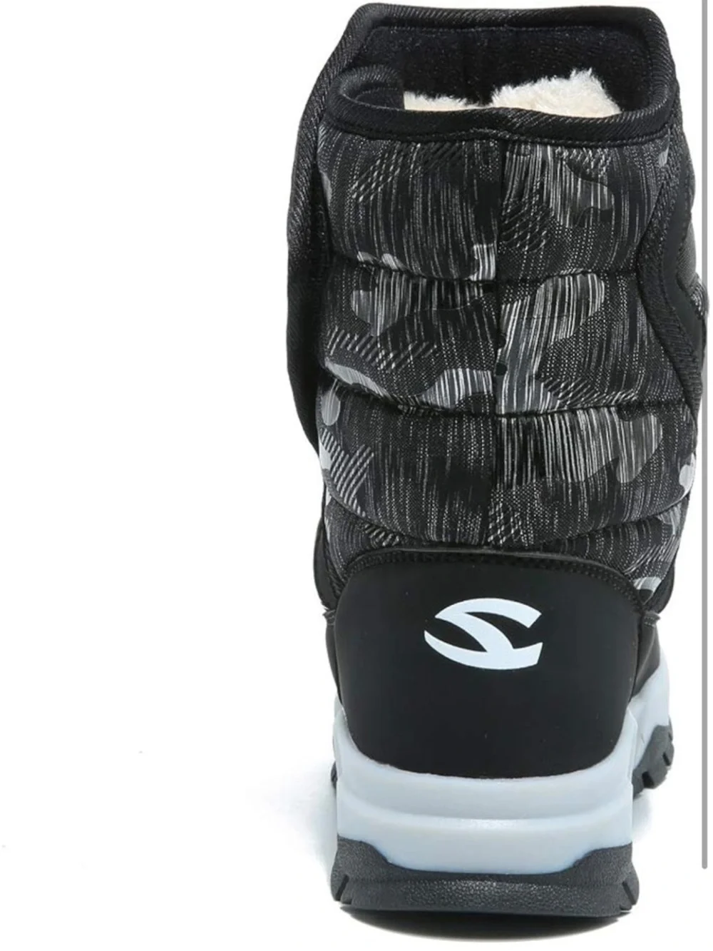 Boys Snow Boots Outdoor Waterproof Winter Kids Shoes Big Kid 5.5, Black 939
